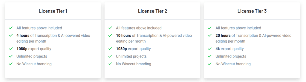 features of wisecut