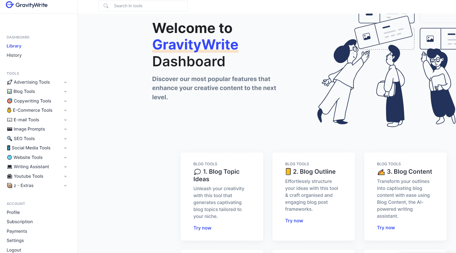 GravityWrite-Dashboard
