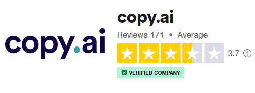 Copy.ai review-Trust Pilot User ratings