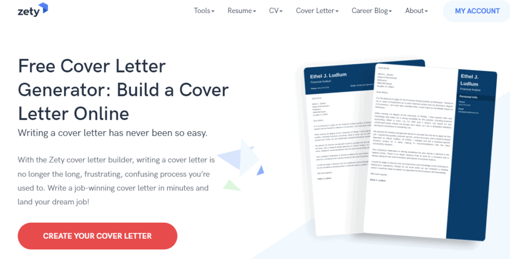 ai cover letter generator-Zety
