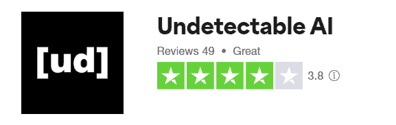 undetectable ai -trustpilot user ratings