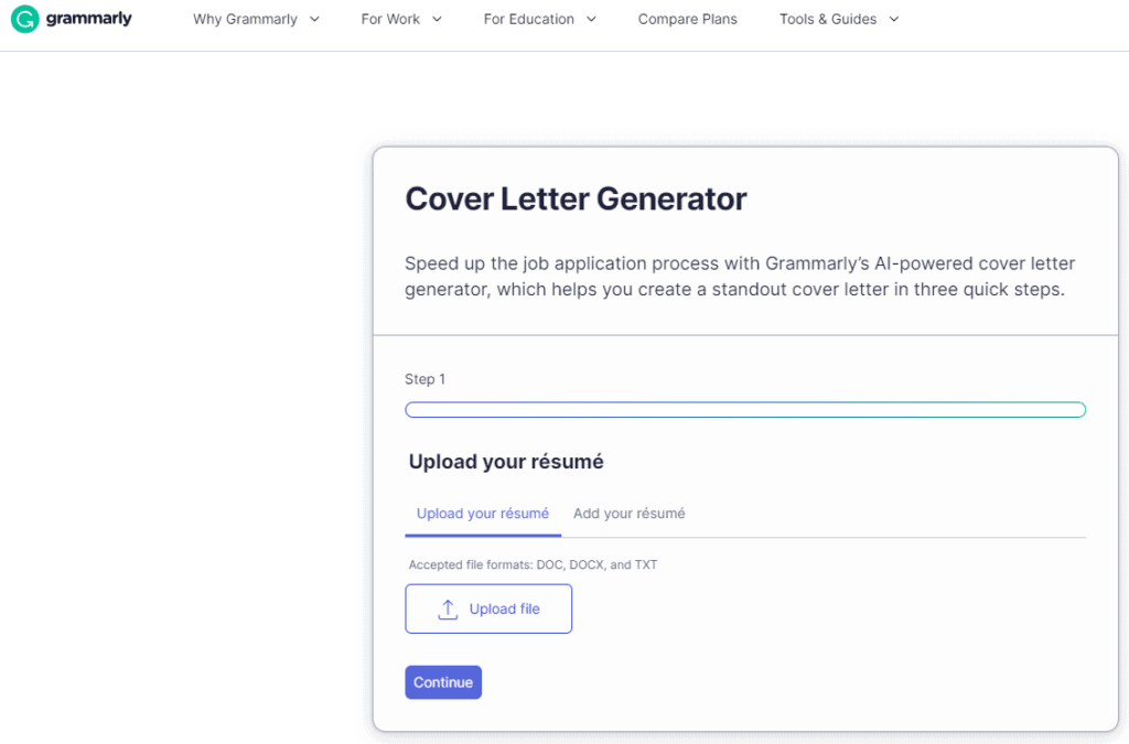 ai cover letter generator-Grammarly