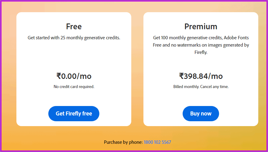 Adobe Firefly Pricing