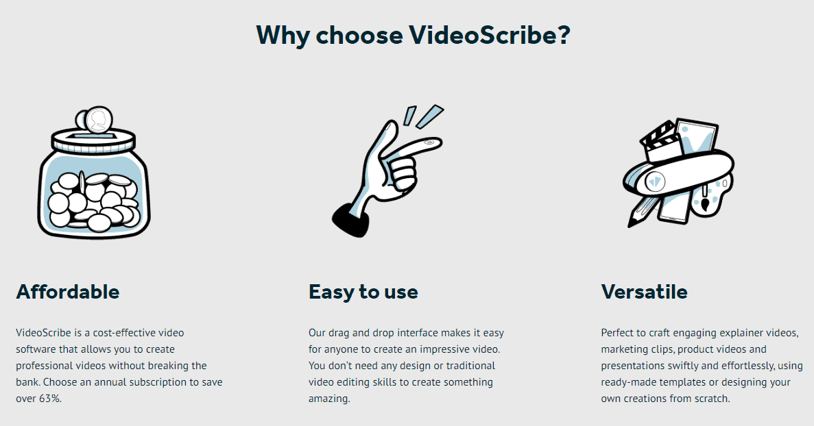 ai tool for animation-videoscribe features