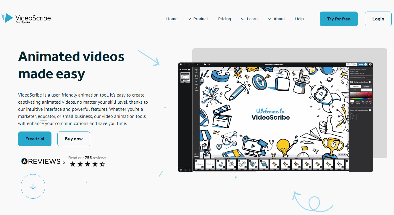 ai tool for animation-videoscribe