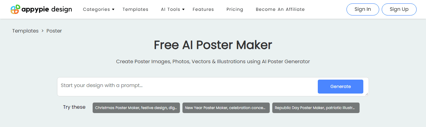 AI Tools for Poster Design-AppyPie AI Poster Maker
